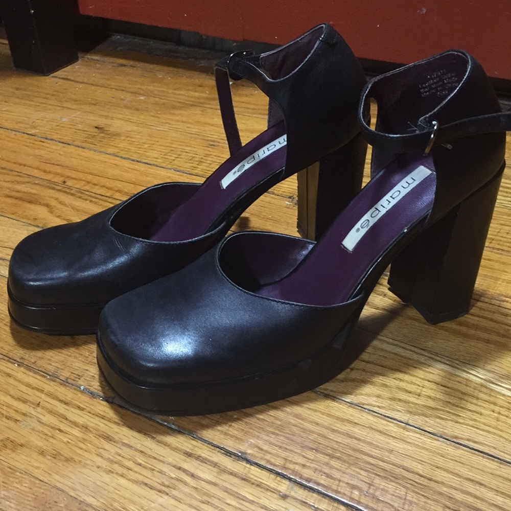 Maripé Vintage black platform stacked heels - Picture 4 of 7